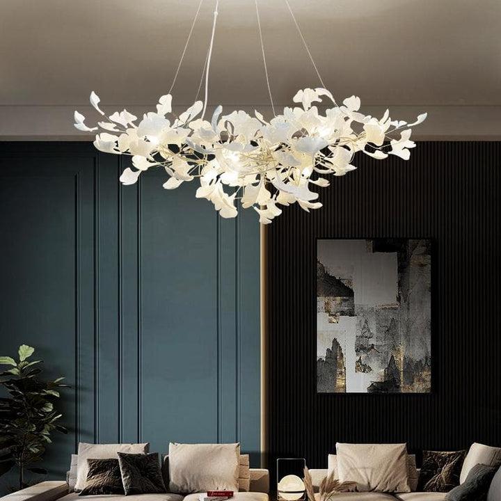 David Porcelain Linear Gold Chandelier