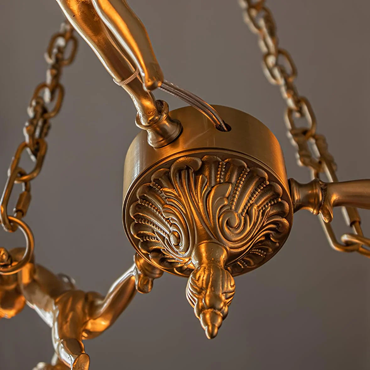 Flora Putti Statuettes Brass Suspension