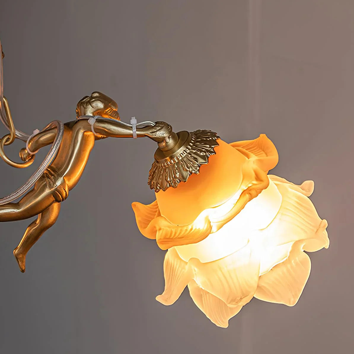 Flora Putti Statuettes Brass Suspension