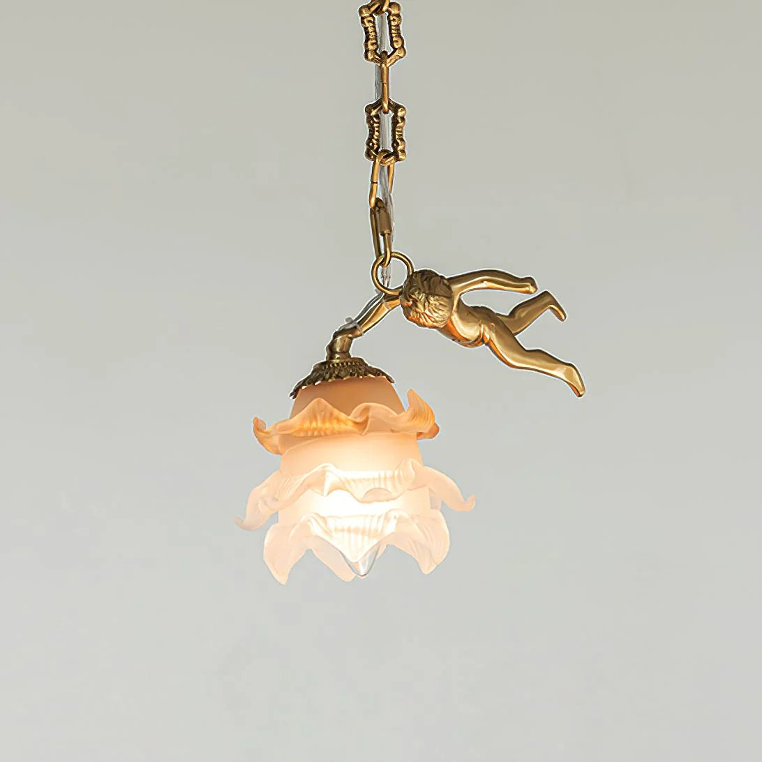 Flora Putti Statuettes Brass Suspension