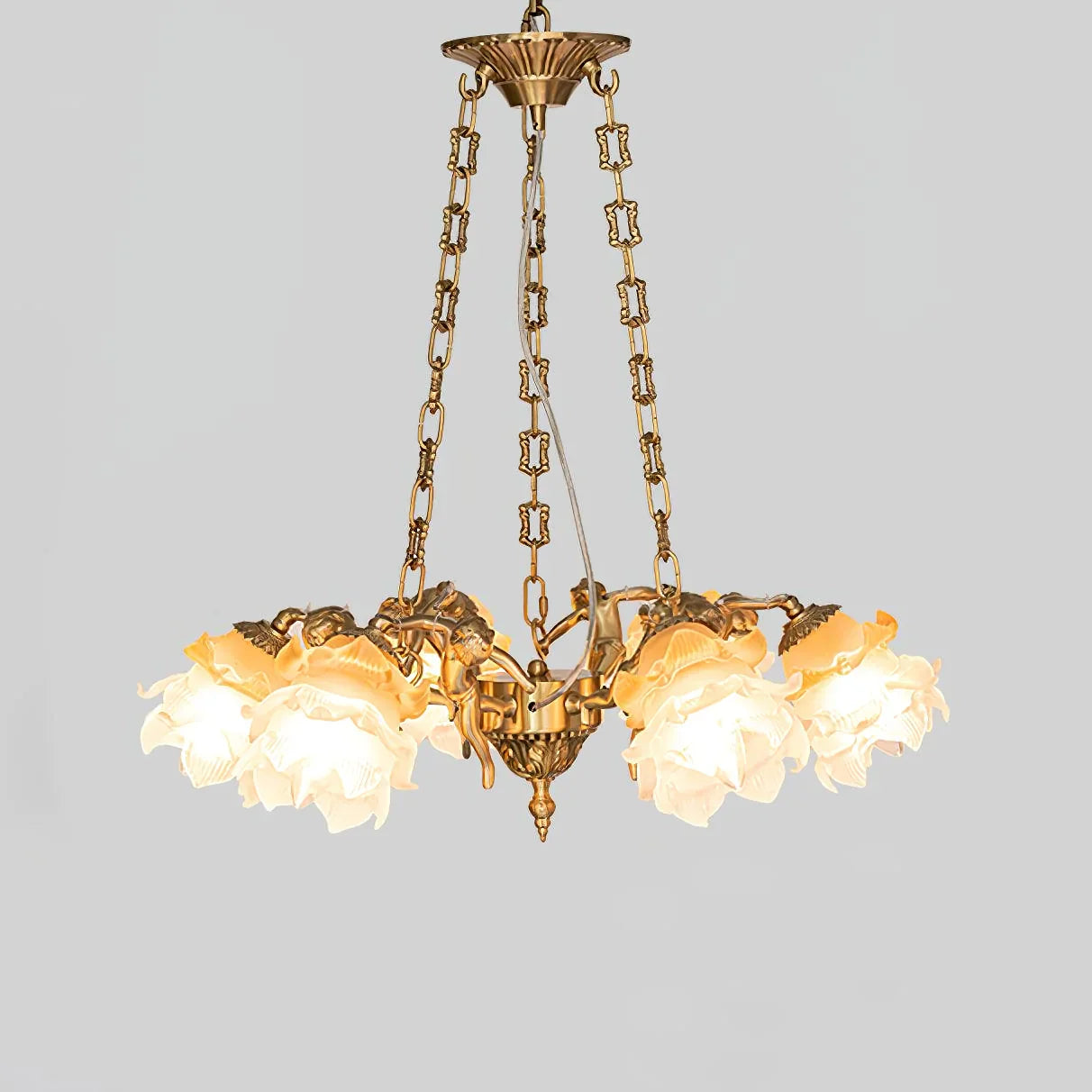 Flora Putti Statuettes Brass Suspension