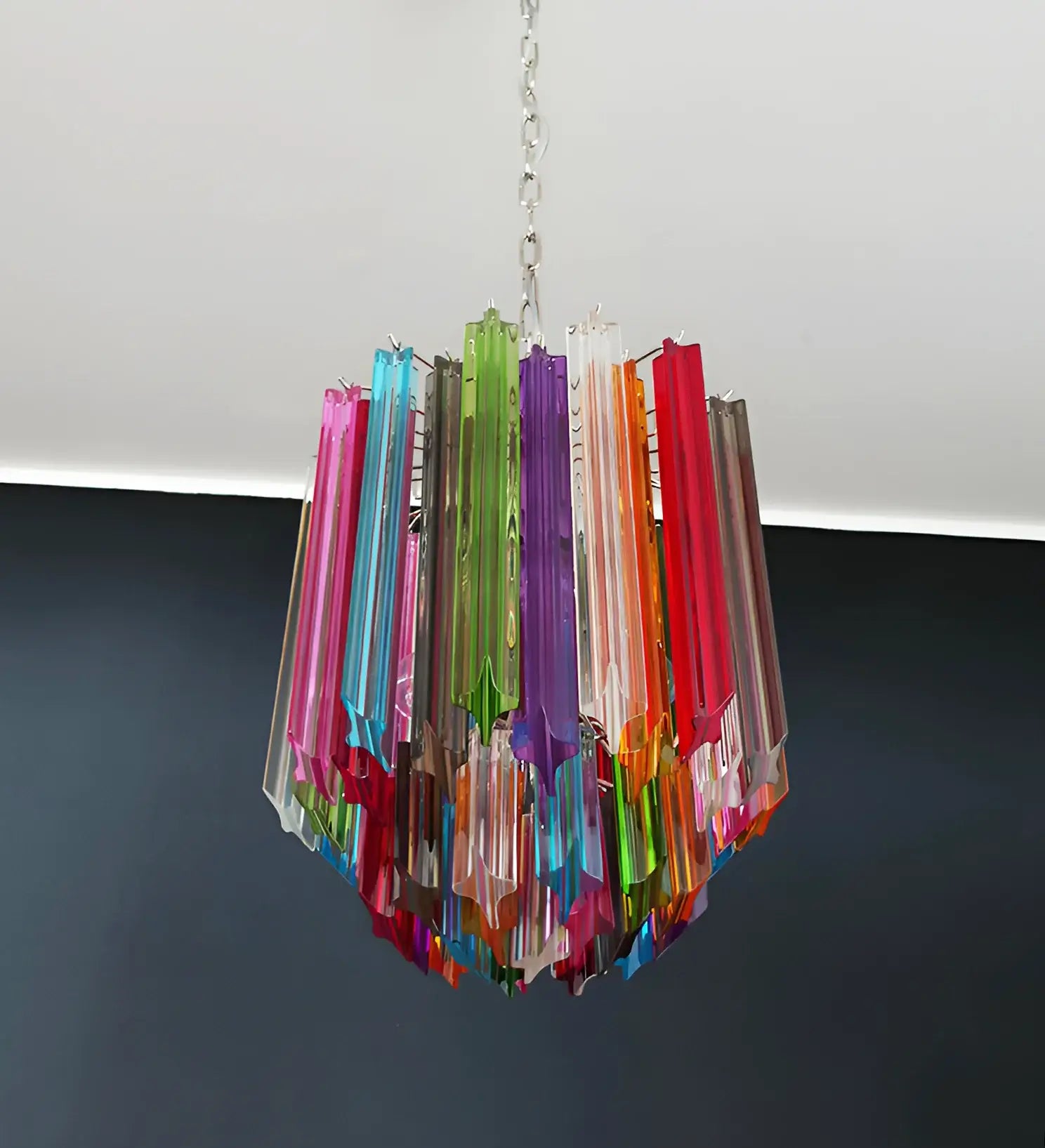 Quadriedri Murano Prisms Multicolored Chandelier