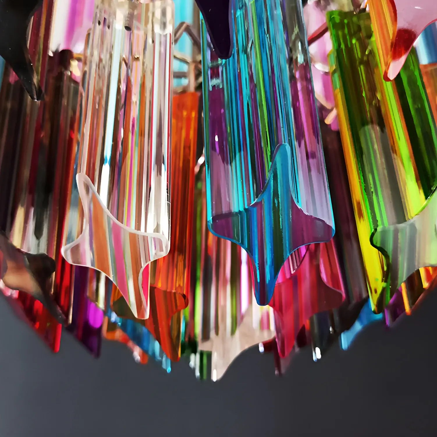 Quadriedri Murano Prisms Multicolored Chandelier