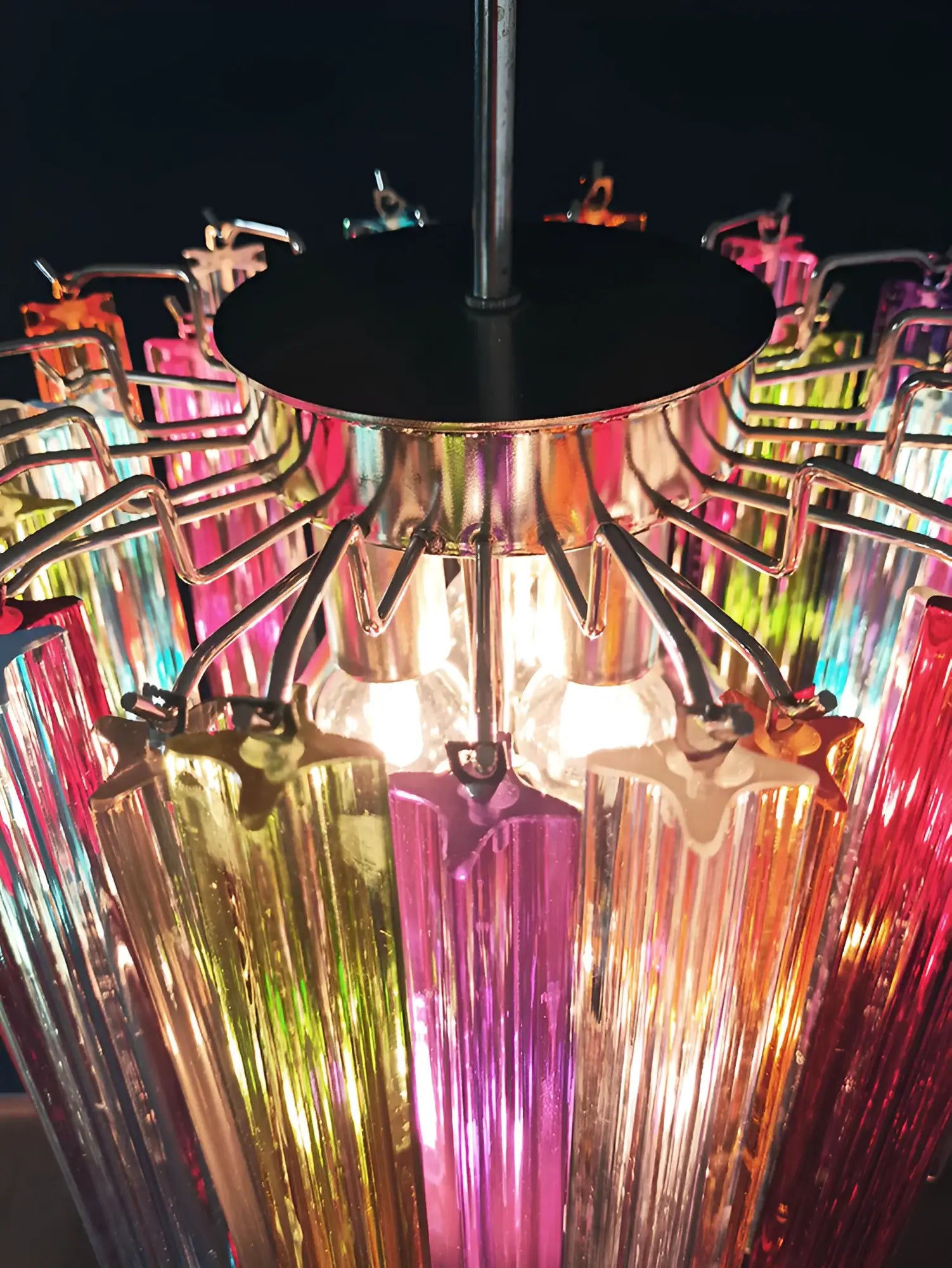 Quadriedri Murano Prisms Multicolored Chandelier