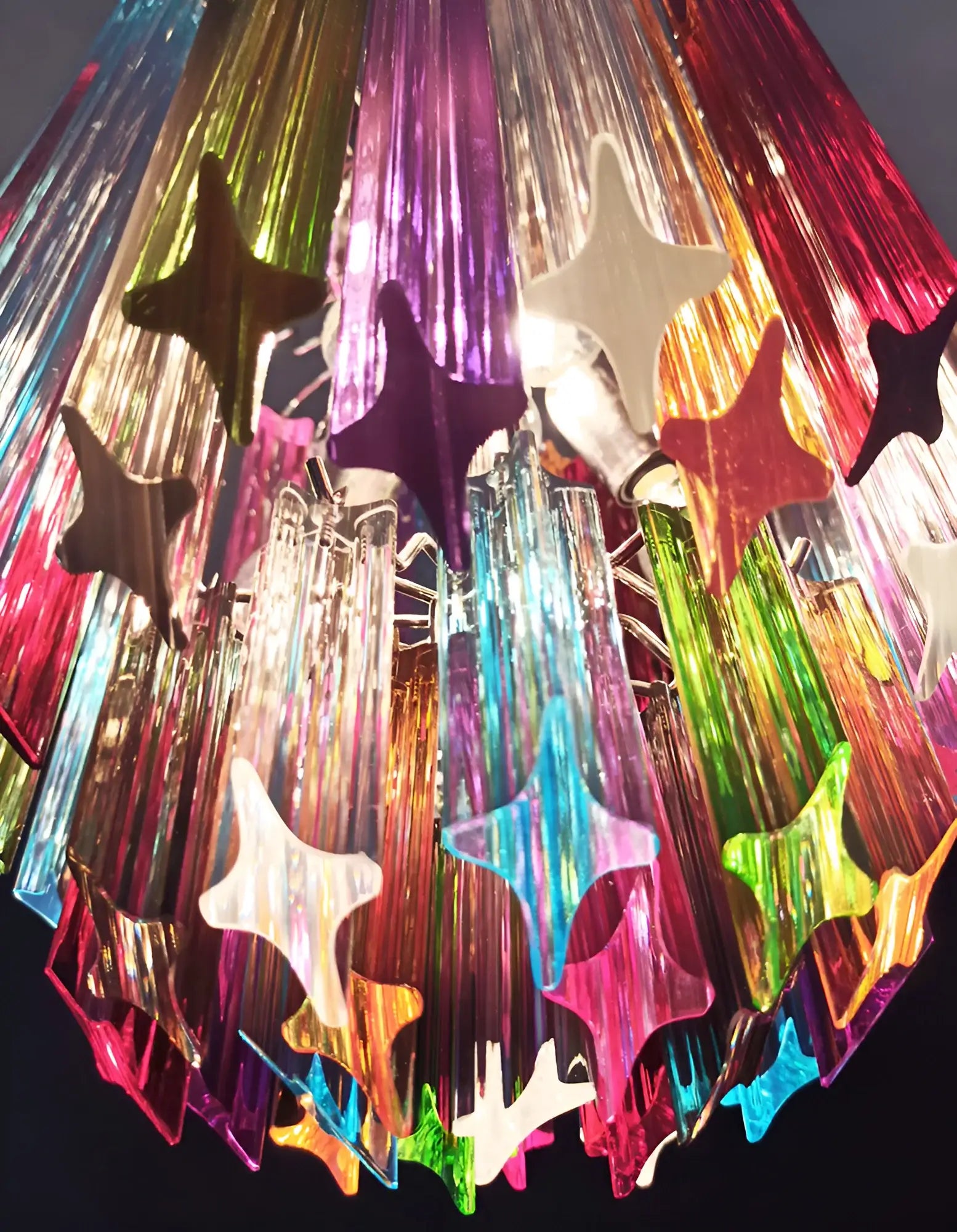 Quadriedri Murano Prisms Multicolored Chandelier