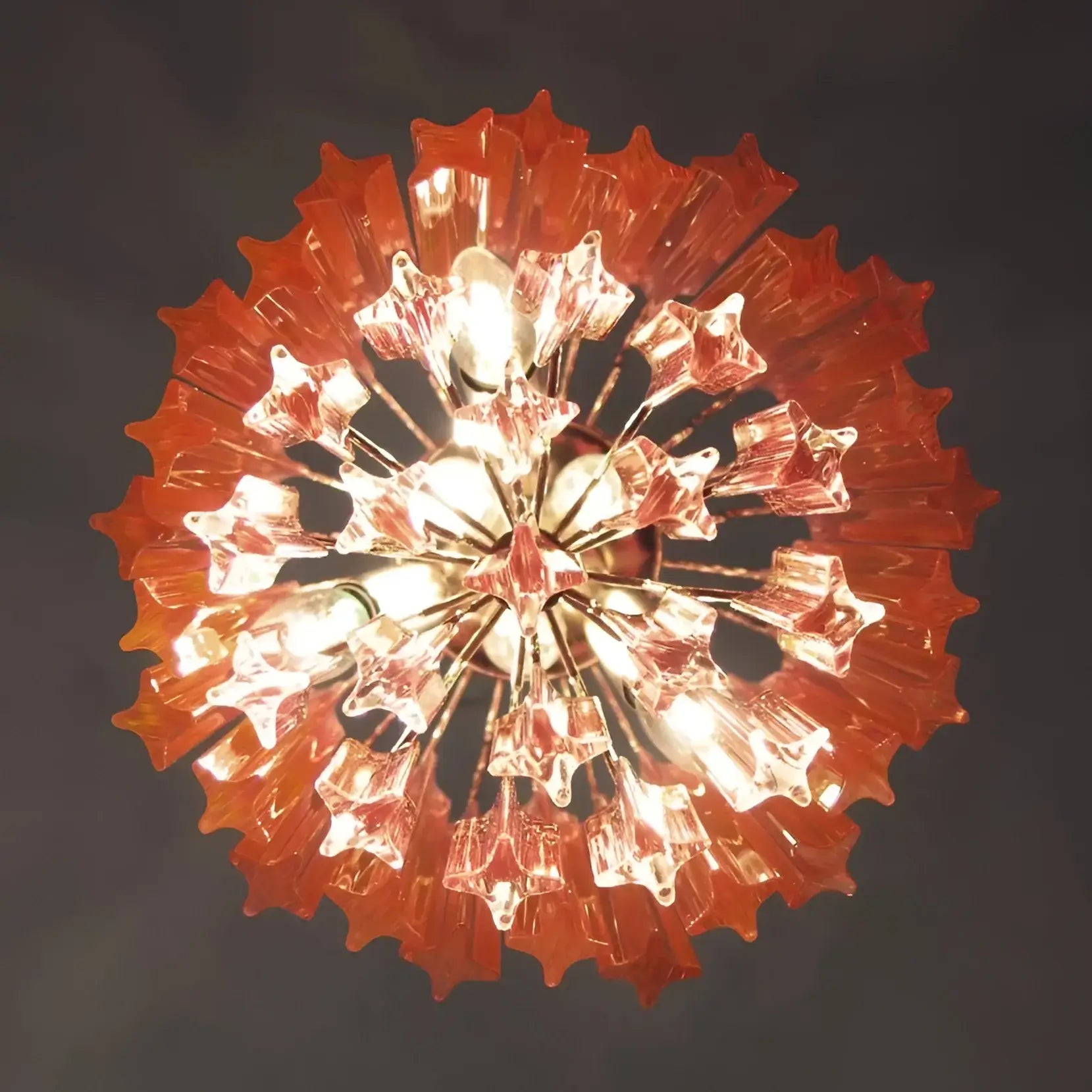 Quadriedri Murano Prisms Pink Chandelier