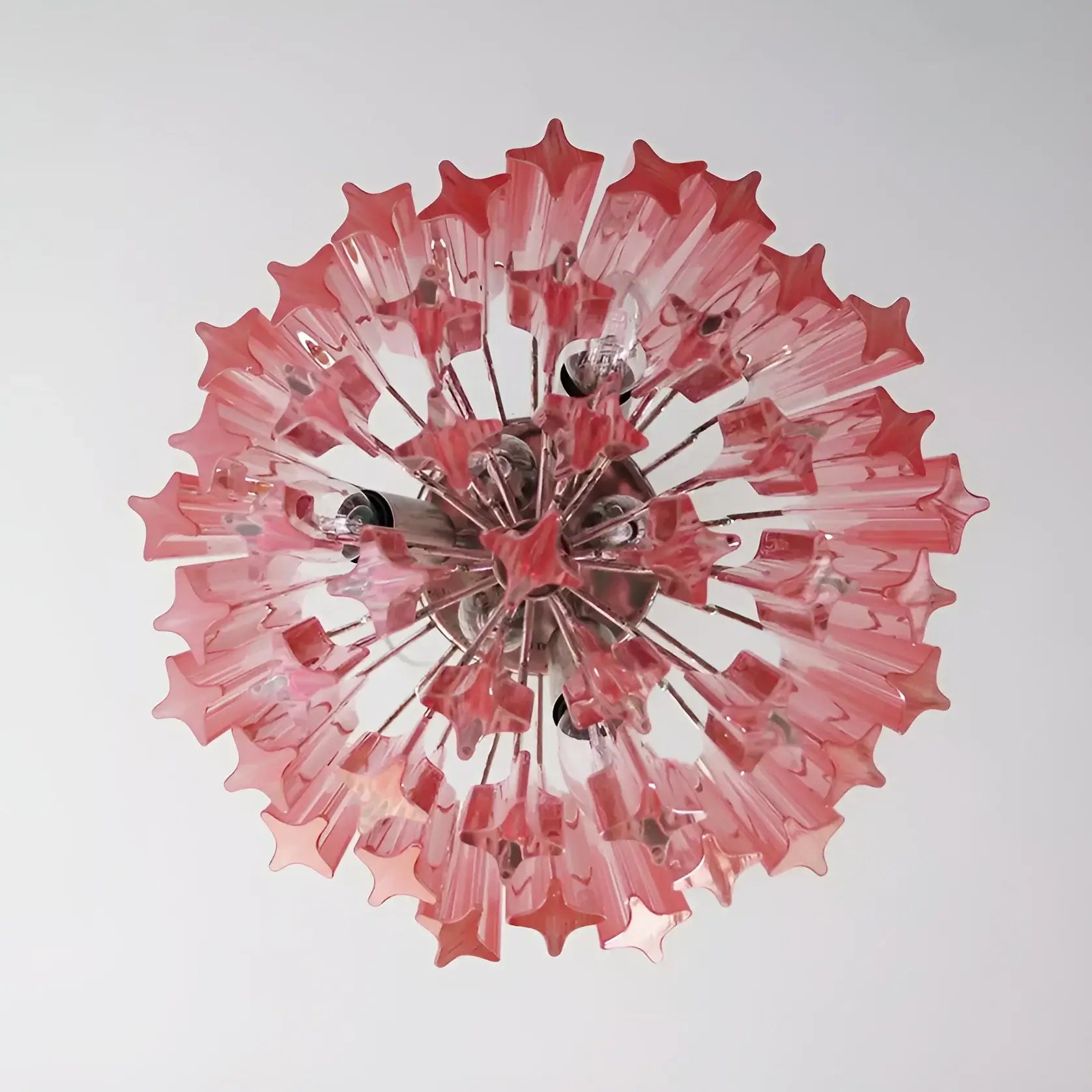 Quadriedri Murano Prisms Pink Chandelier