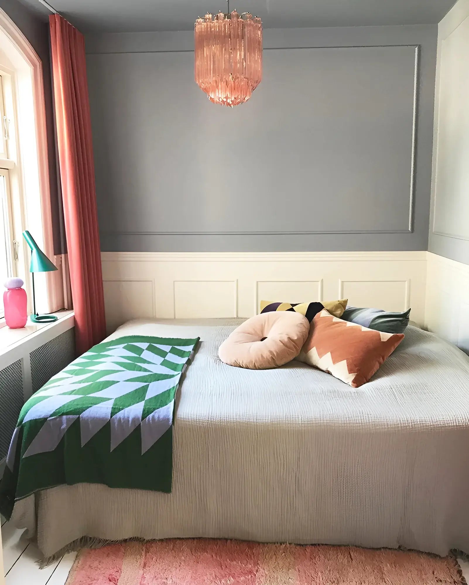 Quadriedri Murano Prisms Pink Chandelier