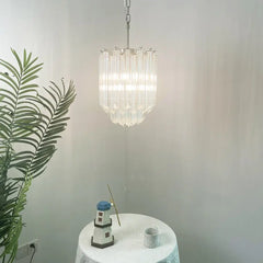 Quadriedri Murano Prisms Transparant Chandelier