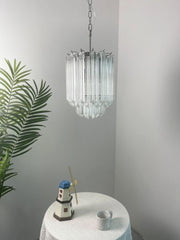 Quadriedri Murano Prisms Transparant Chandelier