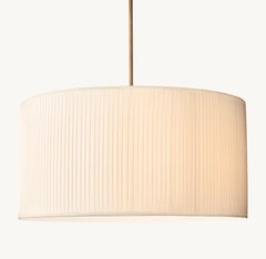REED WHITE PLEATED DRUM PENDANT