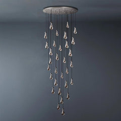 Raindrop Round Long High Ceiling Chandelier Light D60"