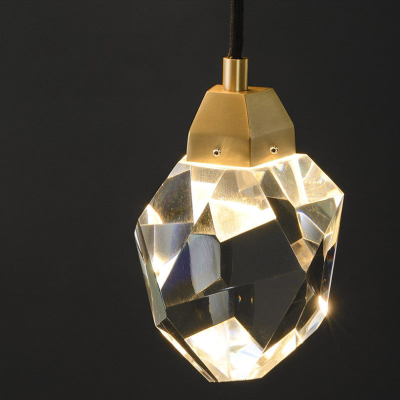 Mamie Modern Faceted Crystal Wall Sconce For Bedroom