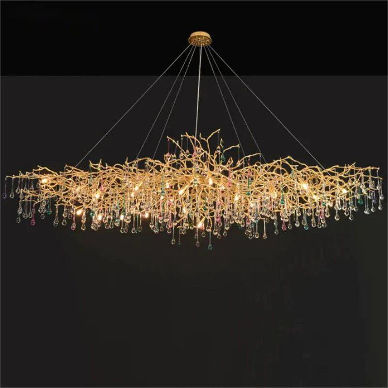 Teardrop Colorful Crystal Dining Branch Chandelier