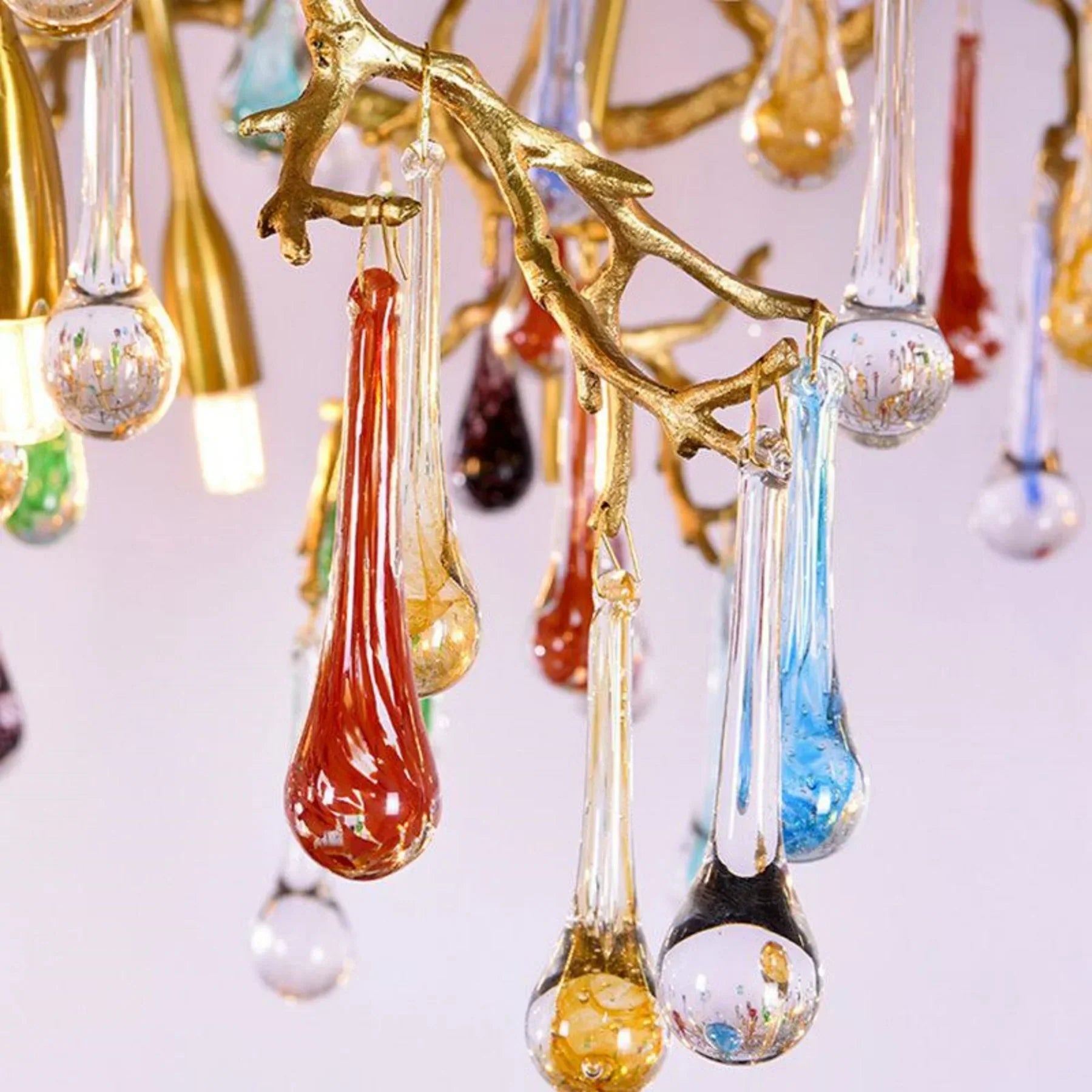 Teardrop Colorful Crystal Dining Branch Chandelier