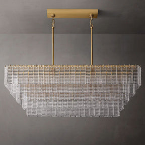 Sirene Clear Glass Rectangle Chandelier 59"