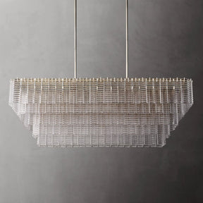 Sirene Clear Glass Rectangle Chandelier 59"