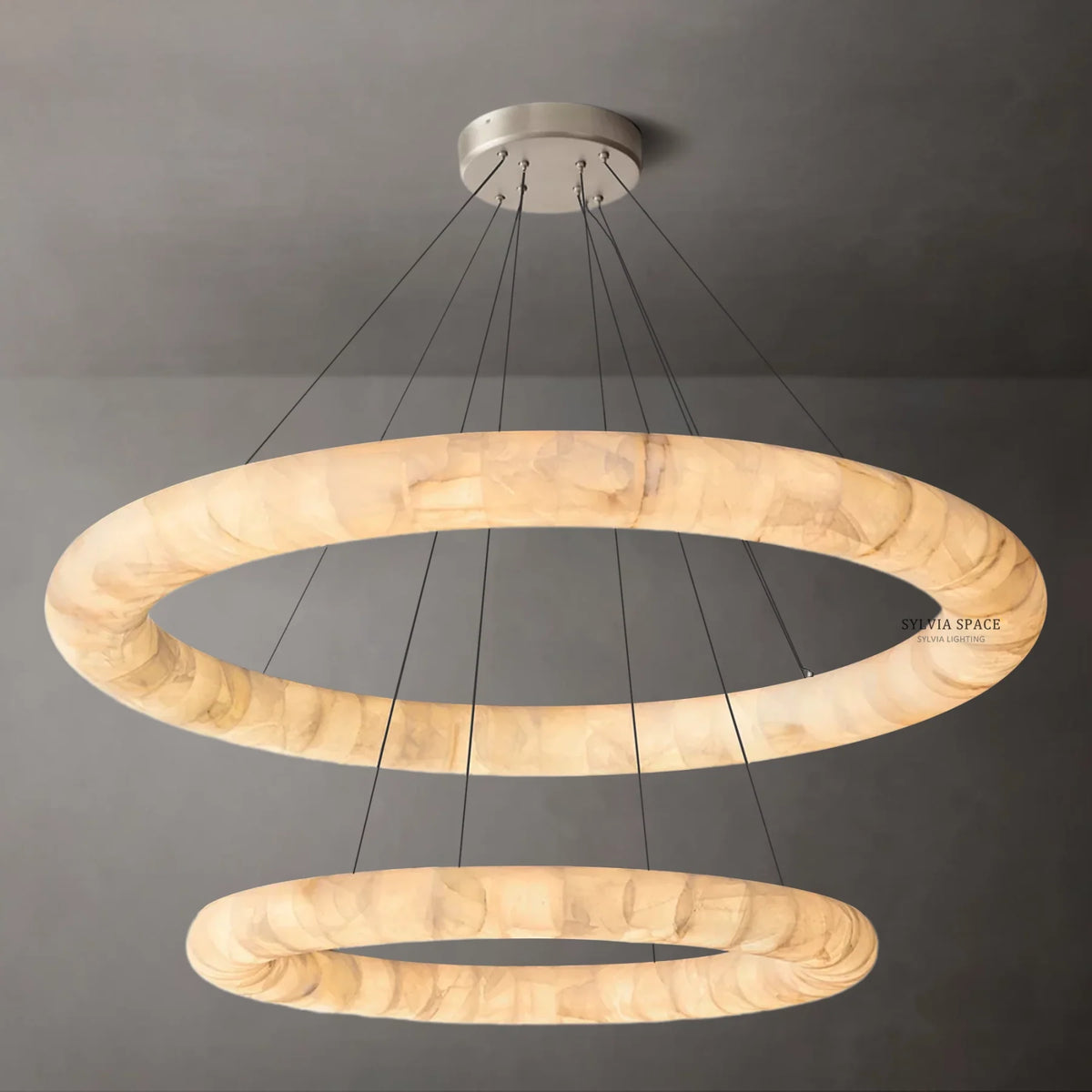 Rivager Lisse Two-Tiered Round Chandelier 61"