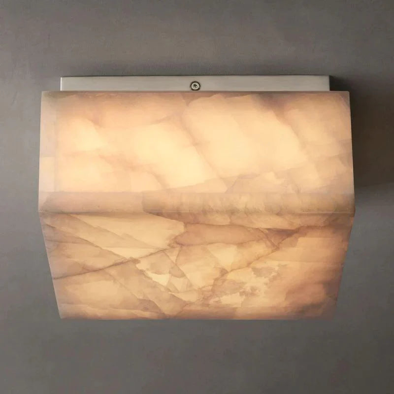 Handmade Calcite Square Flushmount 6"10"14"