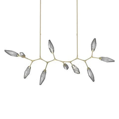 Rock Crystal Modern Branch LED Linear Chandelier