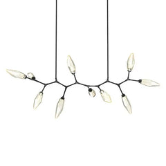 Rock Crystal Modern Branch LED Linear Chandelier