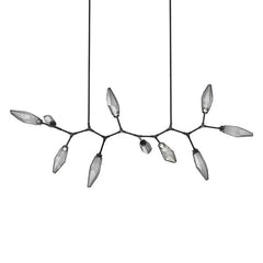 Rock Crystal Modern Branch LED Linear Chandelier