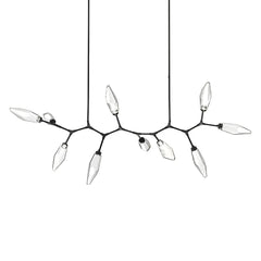 Rock Crystal Modern Branch LED Linear Chandelier