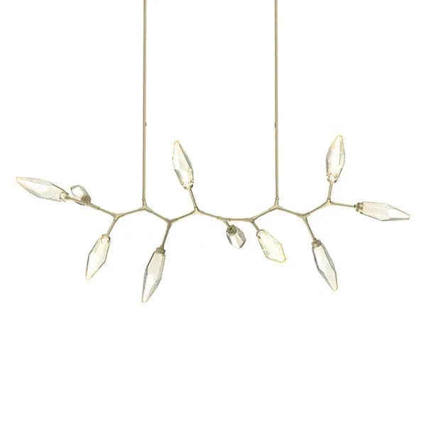 Rock Crystal Modern Branch LED Linear Chandelier