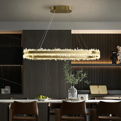 Modern 47 Inch Linear Chandelier Modern Quartz Crystal Chandelier for Dining Room