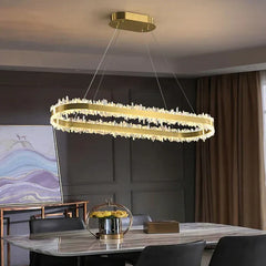 Modern 47 Inch Linear Chandelier Modern Quartz Crystal Chandelier for Dining Room