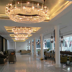 Round circle flush ceiling crystal chandeliers