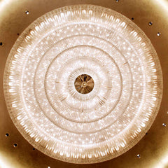 Round flush mount crystal chandelier