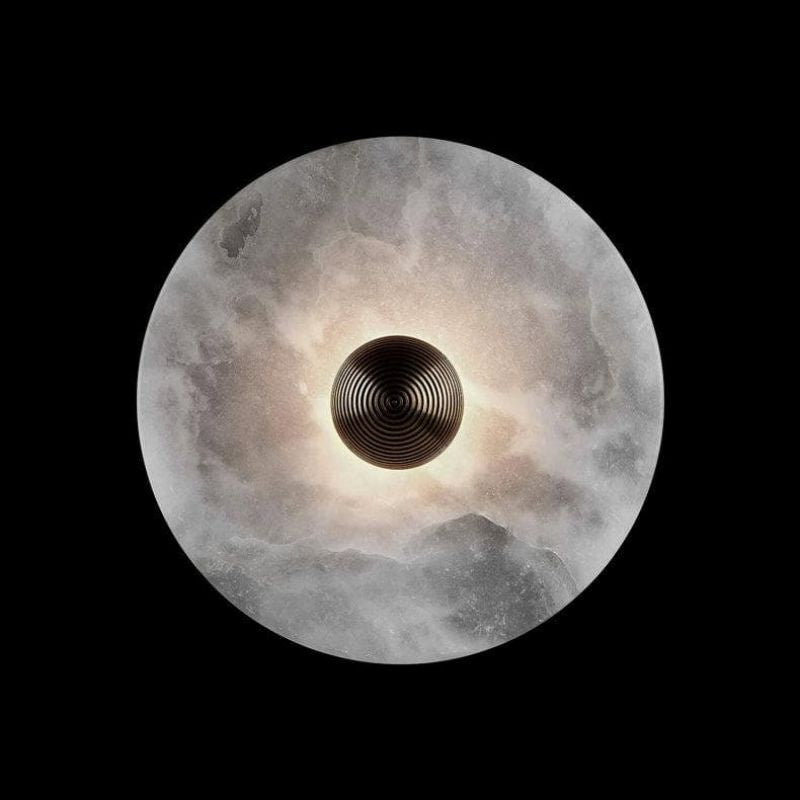 Egwent Dish Round Alabaster Wall Sconce