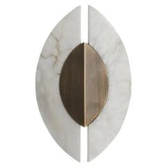 Alabaster Leaves Brass Wall Sconce