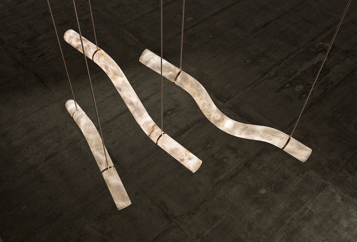 Simplicity Alabaster Linear Chandelier 51'' 55'' 60'' 61'' 65''W