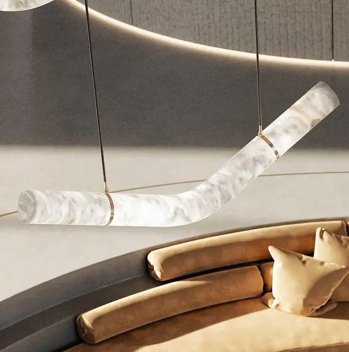 Simplicity Alabaster Linear Chandelier 51'' 55'' 60'' 61'' 65''W