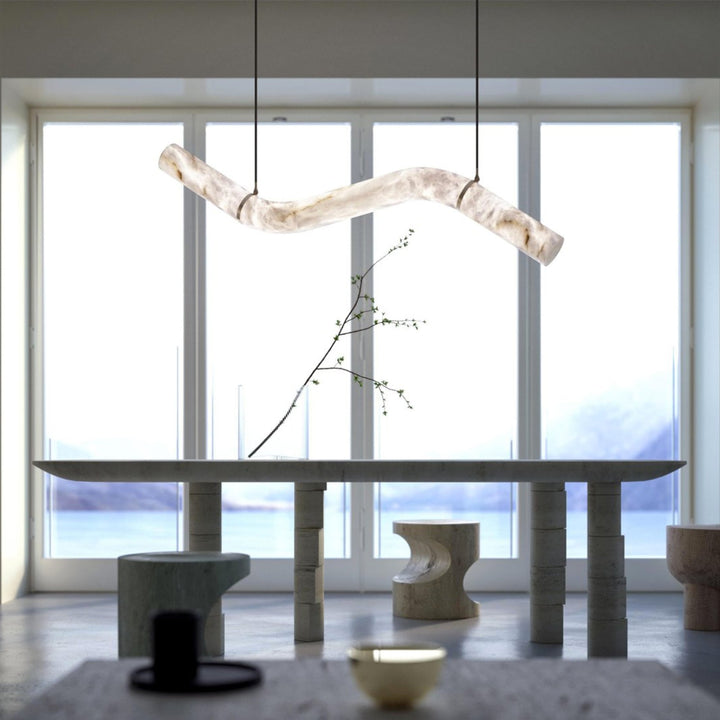 Simplicity Alabaster Linear Chandelier 51'' 55'' 60'' 61'' 65''W