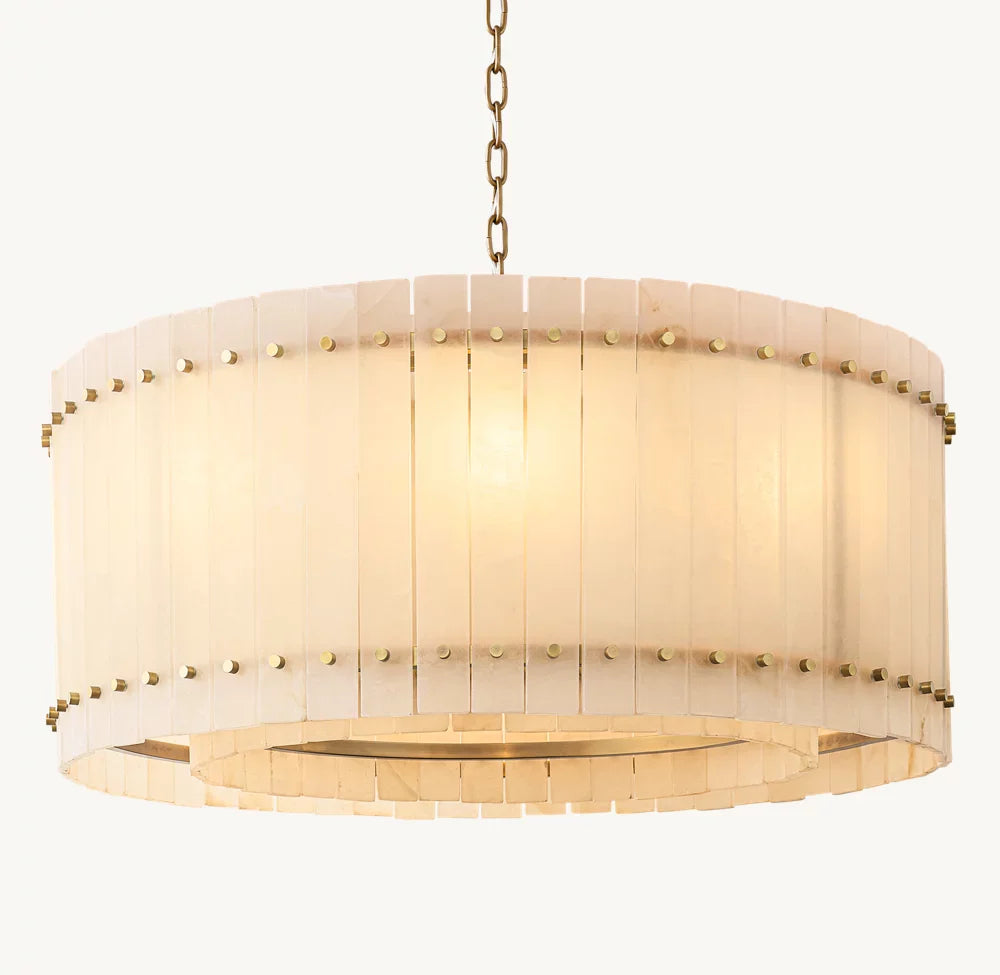San Marco Alabaster Round Chandelier 37"