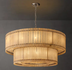 San Marco Alabaster Round Tiered Chandelier 60"