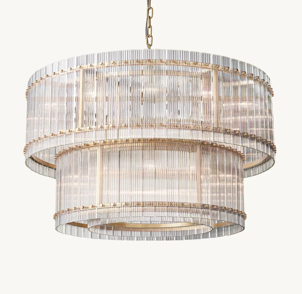 San Marco Handmade Glass 2-Tier Round Chandelier 48"