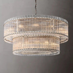 San Marco Handmade Glass 2-Tier Round Chandelier 60"
