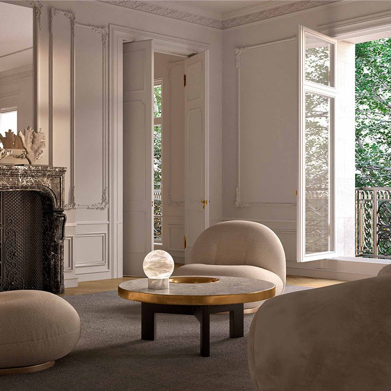 Nami Shumu Alabaster Global Table Lamp