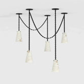 Steven Contemporary Alabaster Chandelier,5-Light Vintage Alabaster Pendant Cluster