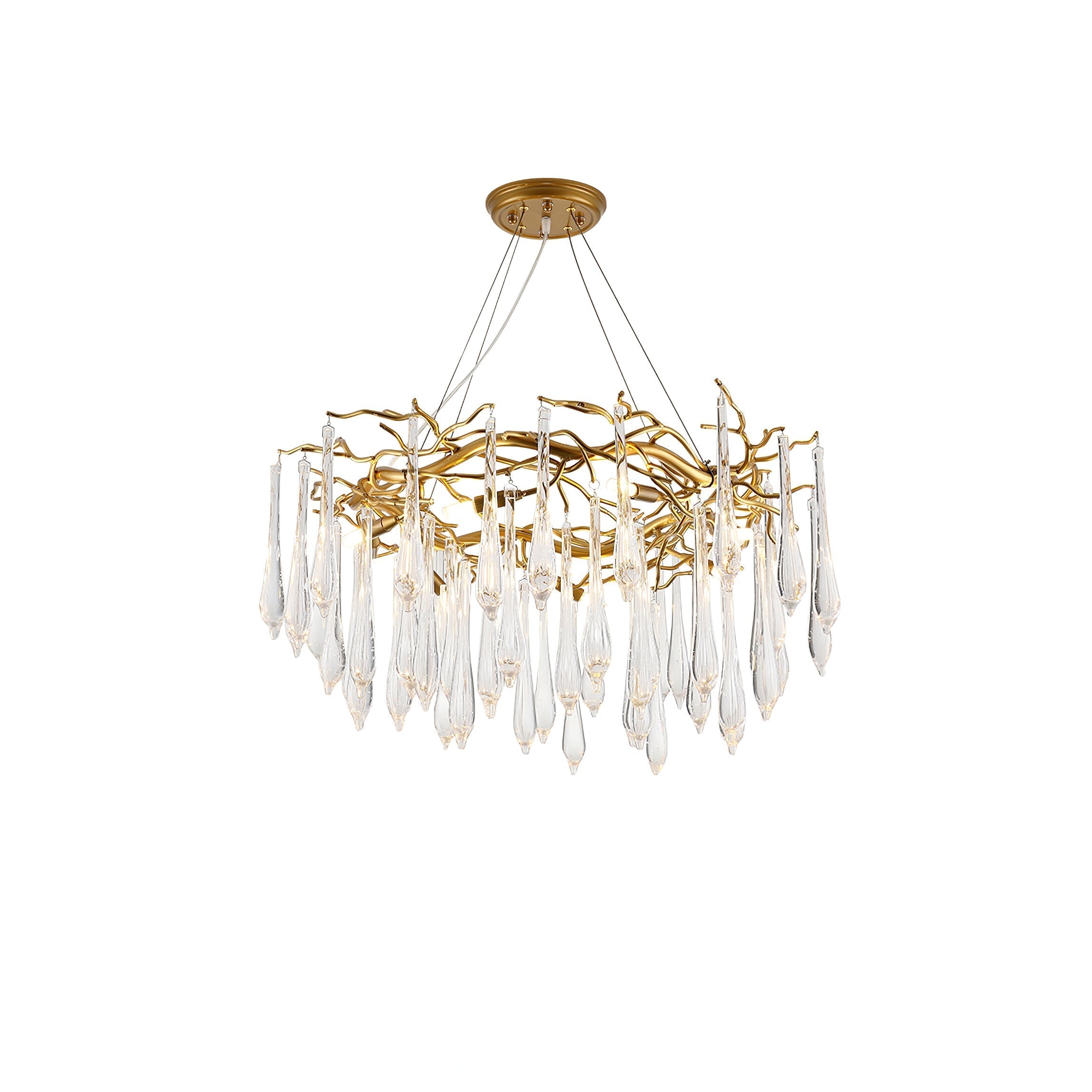 Simsia Teardrop Round Crystal Chandelier 23.6" 33.5" 41.3" 49"D