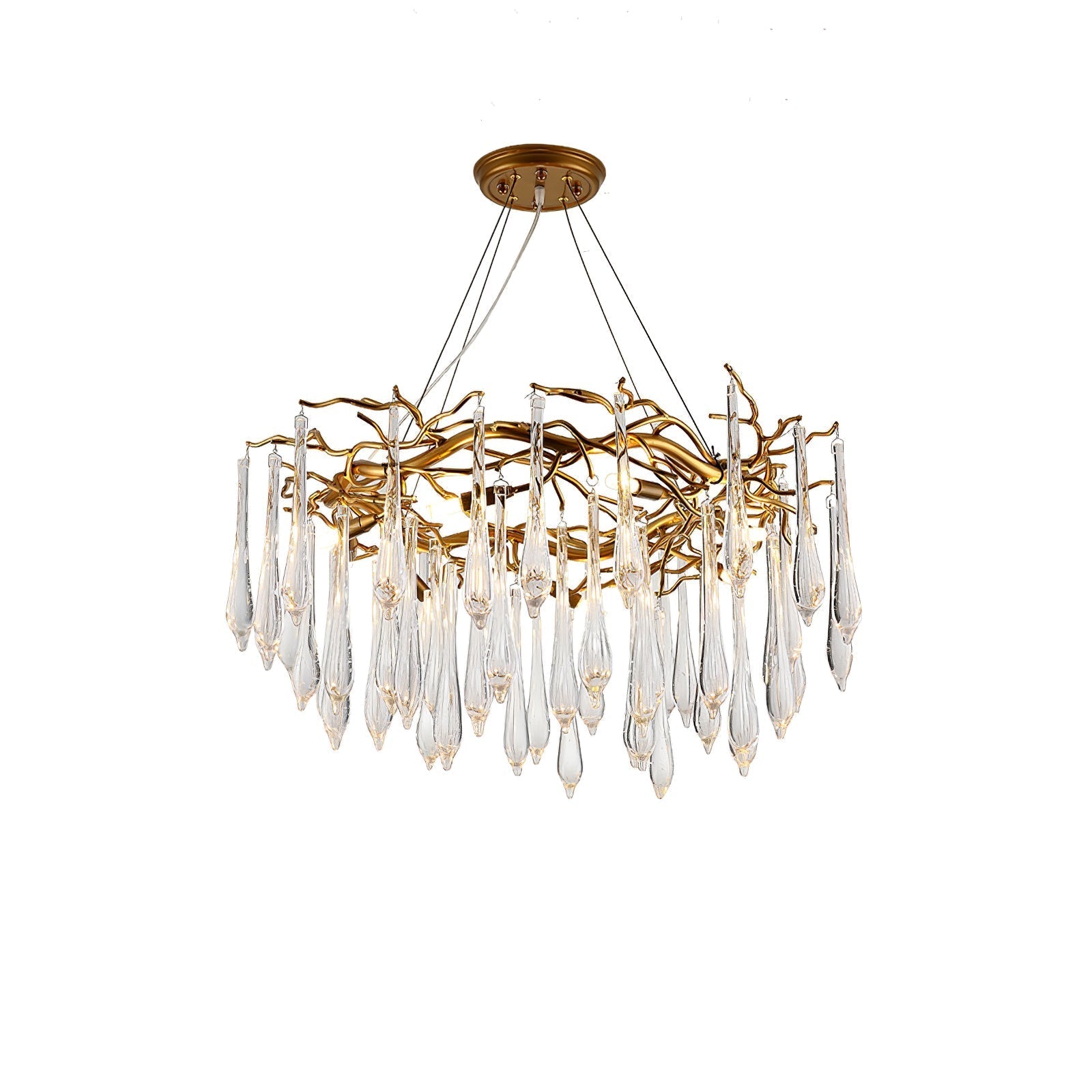 Simsia Teardrop Round Crystal Chandelier 23.6" 33.5" 41.3" 49"D