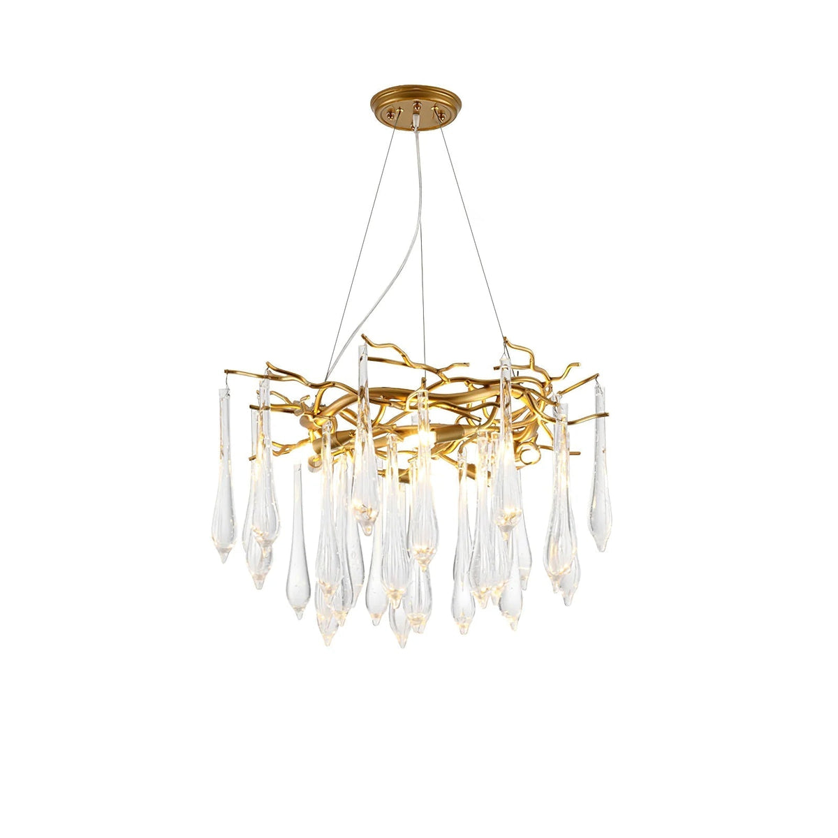Simsia Teardrop Round Crystal Chandelier 23.6" 33.5" 41.3" 49"D