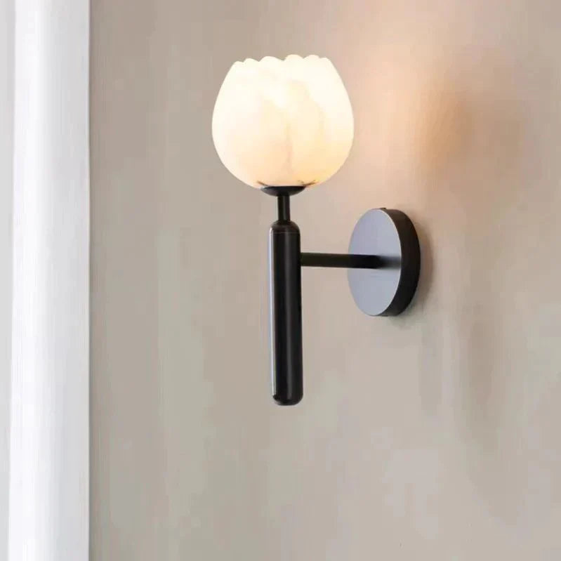 Myles Alabaster Wall Lamp, Designer Sconce