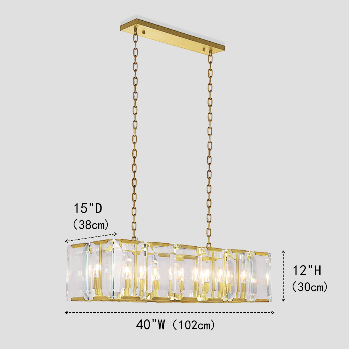 Tundra Crystal Rectangular Chandelier