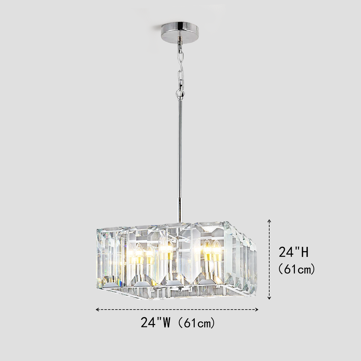 Tundra Square Crystal 24" Chandelier