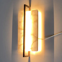 Tile Alabaster Rectangular Sconce 17''H